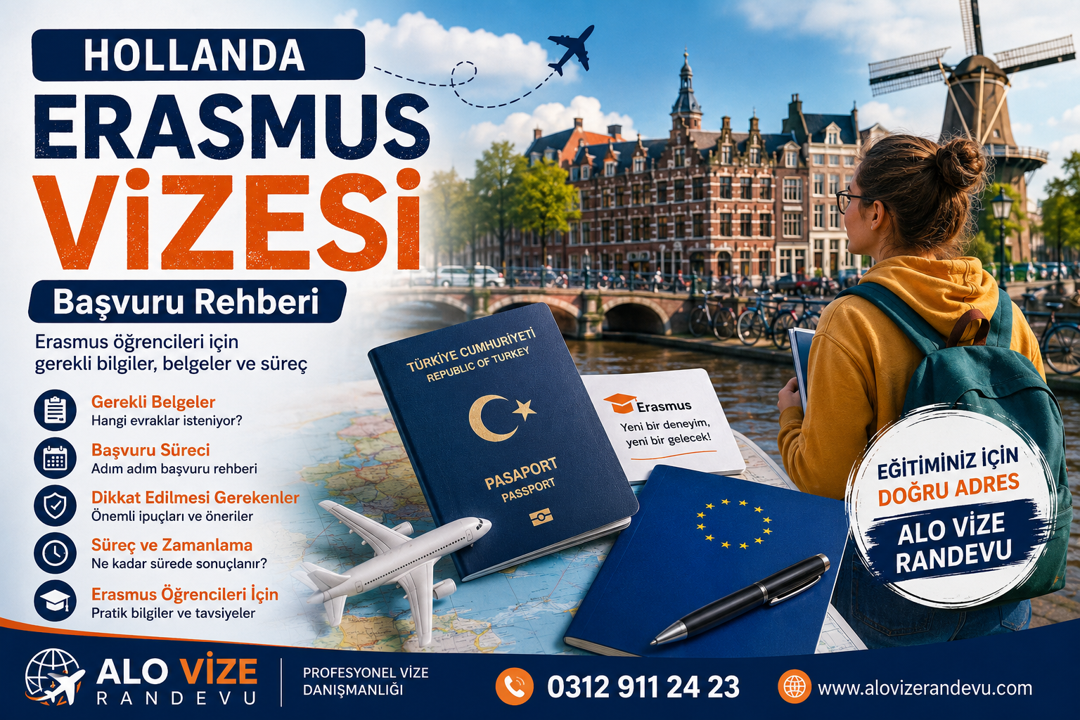 Hollanda Erasmus Vizesi Başvuru Rehberi: Erasmus Öğrencileri İçin Kapsamlı Yol Haritası