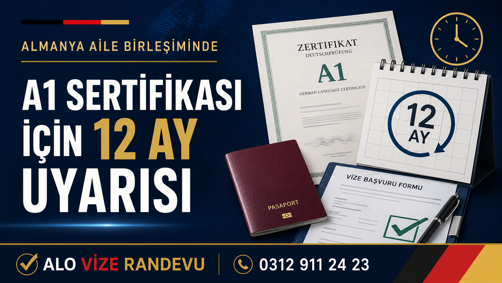 Almanya Aile Birleşimi Başvurularında A1 Sertifikası İçin 12 Ay Uyarısı